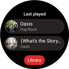 Symfonium Wear OS tile with recent media shortcut