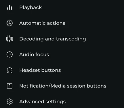 Settings - Playback screenshot 1