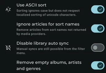 Settings - Database screenshot 1
