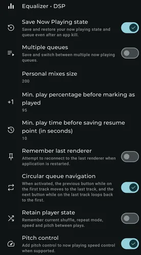 Settings - Playback - Playback screenshot 1