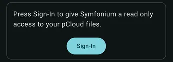PCloud provider setup screen in Symfonium