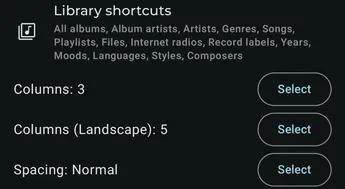 Settings - Interface - Library page screenshot 1