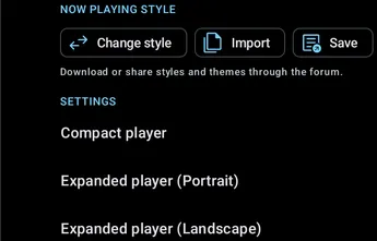 Settings - Interface - Now playing screens screenshot 1