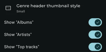 Settings - Interface - Genre page screenshot 1
