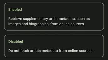 Artist metadata scraping option for local device provider