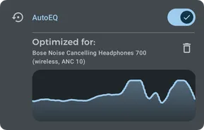 AutoEQ profile details and import screen