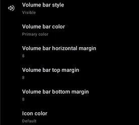 Expanded player volume bar settings