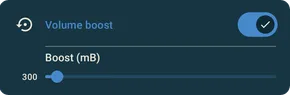 Volume boost settings screen