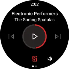Wear OS now playing screen