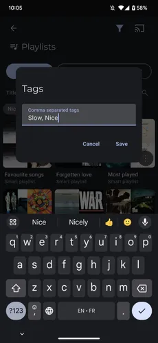 Playlists custom tags screenshot 2