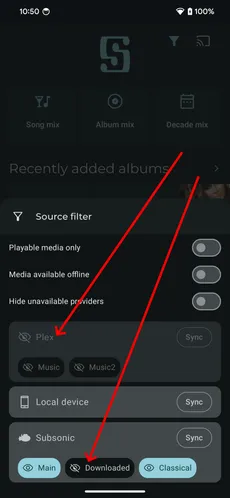 Filter providers, libraries, and offline media screenshot 2