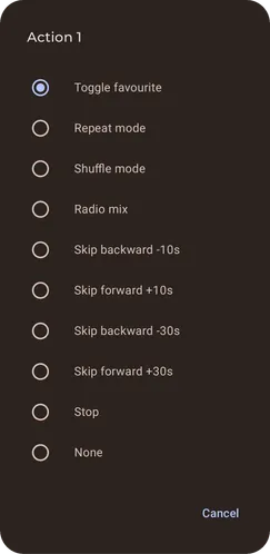 Configure notification, media session, Android Auto buttons screenshot 2