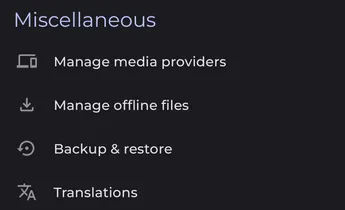 Symfonium settings screenshot 2