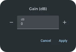 Equalizer slider value configuration dialog
