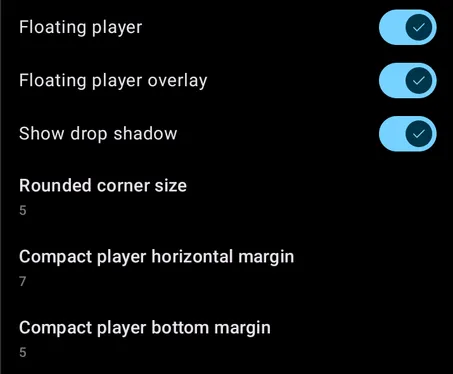 Settings - Interface - Now playing screens screenshot 3