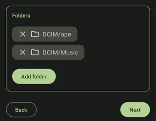 Local folder provider add folder screen