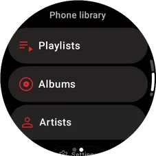 Wear OS streaming screen for phone-proxied playback