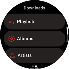 Wear OS downloads library screen