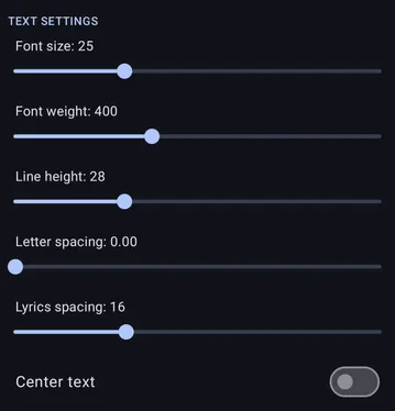Lyrics interface screenshot 5