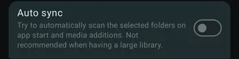 Auto sync option in the Local device provider settings