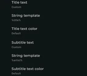 Expanded player top bar title and subtitle settings