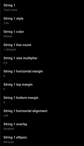 Settings - Interface - Now playing screens screenshot 7