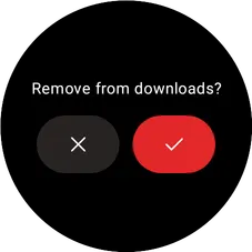 Wear OS remove downloaded media confirmation screen
