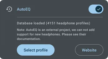 AutoEQ headphone profile search screen
