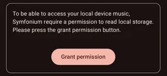Android media permission grant screen