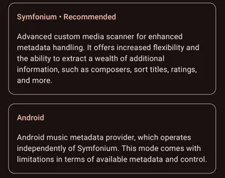 Local device parser selection screen