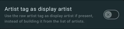 Artist tag as display artist setting in Symfonium