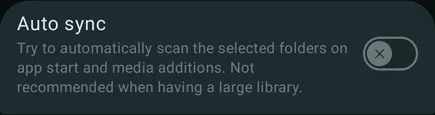 Auto sync setting in Symfonium