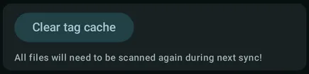 Configuração «Limpar cache das tags» no Symfonium