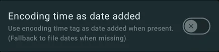 Encoding time as date added setting in Symfonium