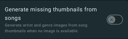 Generate missing thumbnails from songs setting in Symfonium