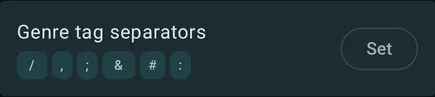 Genre tag separators setting in Symfonium