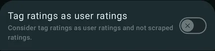 Tag ratings as user ratings setting in Symfonium